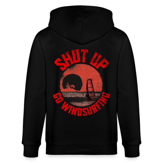 Unisex Bio-Kapuzenjacke -shut up- - Schwarz