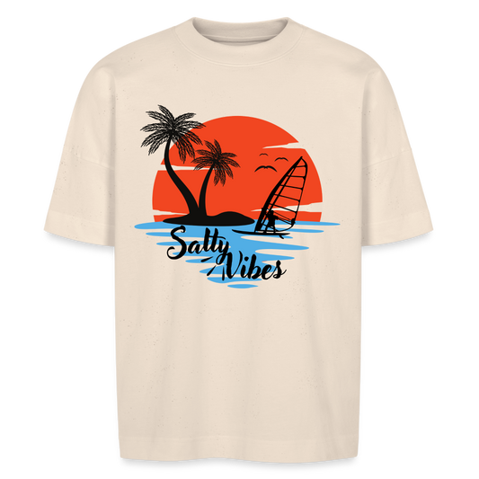 Unisex Oversize Bio-T-Shirt -salty vibes- - Naturweiß
