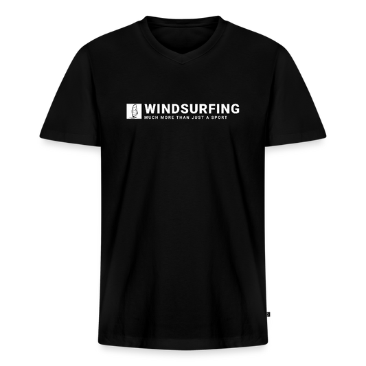 Männer Bio-T-Shirt mit V-Ausschnitt -more than just a sport- - Schwarz