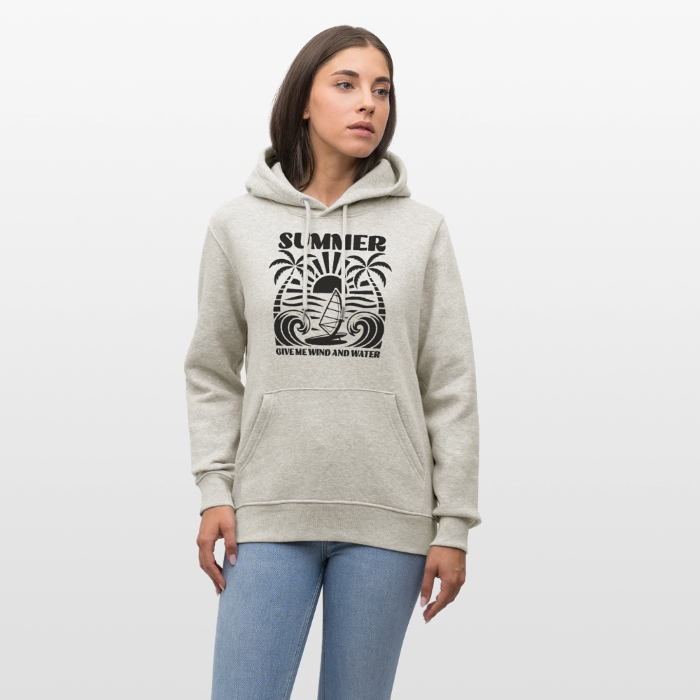 Unisex Bio-Hoodie CRUISER -give me wind and water- - Beige meliert