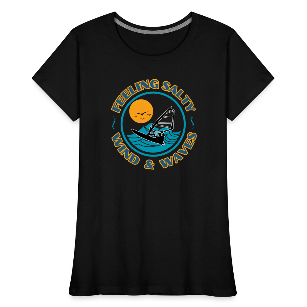 Frauen Premium Bio T-Shirt -feeling salty- - Schwarz