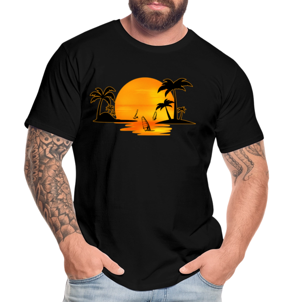 Männer Premium Bio T-Shirt -sunset- - Schwarz