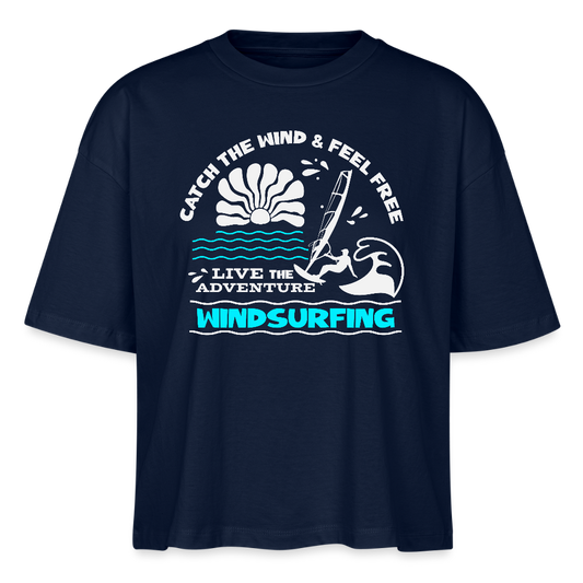 Frauen Boxy Bio-T-Shirt -adventure- - Navy