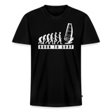 Windsurfer geschenk T-Shirt mit V-Ausschnitt -evolution- - Schwarz