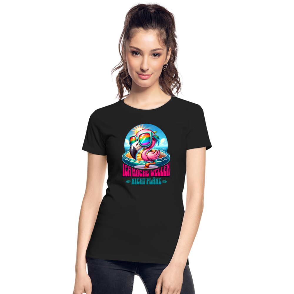 Frauen Premium Bio T-Shirt -flamingo- - Schwarz