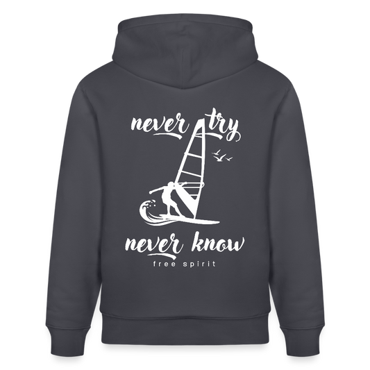 Unisex Bio-Hoodie CRUISER -never know- - Indigoblau