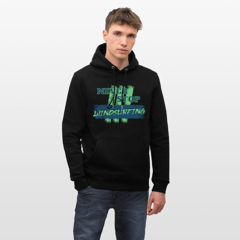 Unisex Bio-Hoodie CRUISER -never stop windsurfing- - Schwarz
