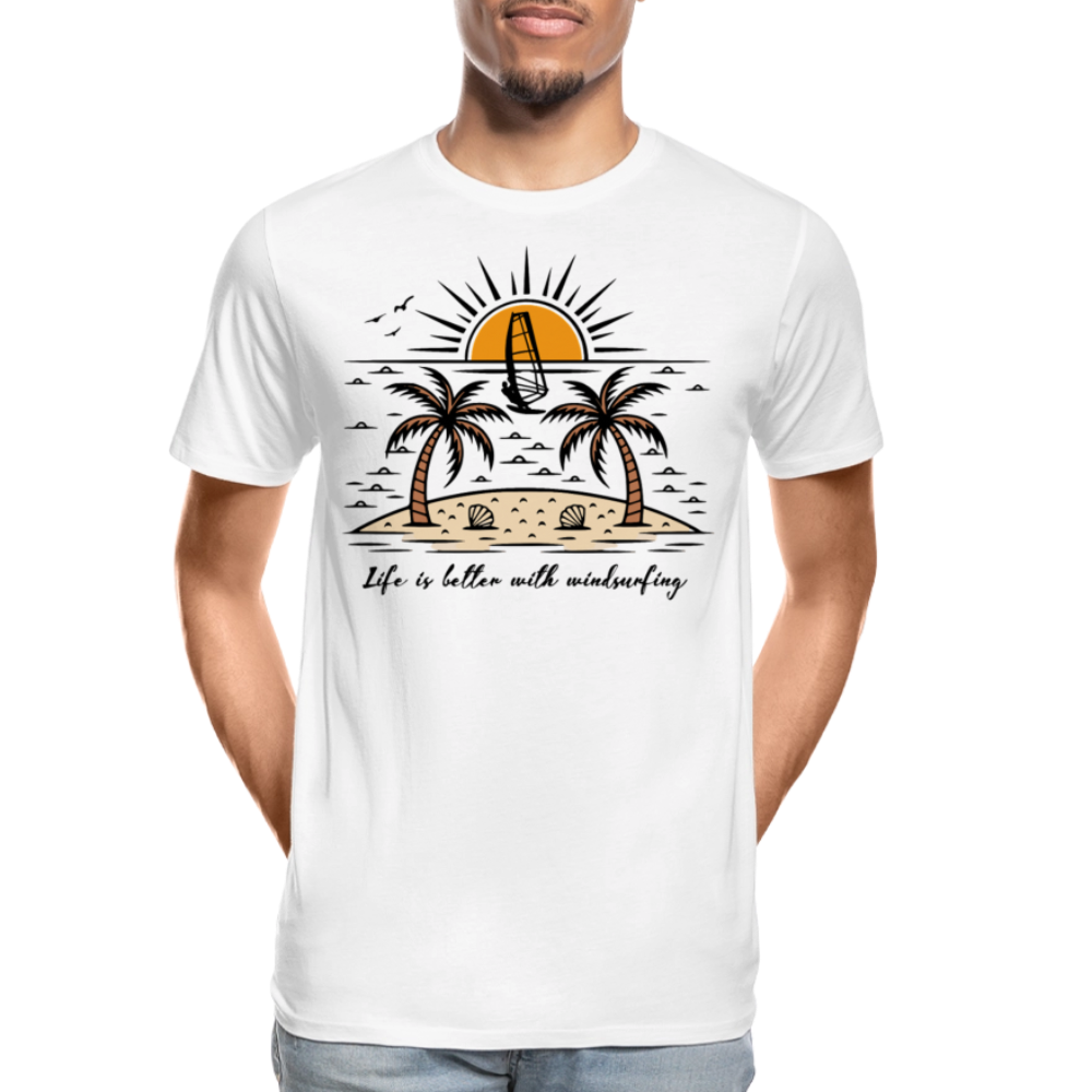 Männer Premium Bio T-Shirt -better life- - Weiß