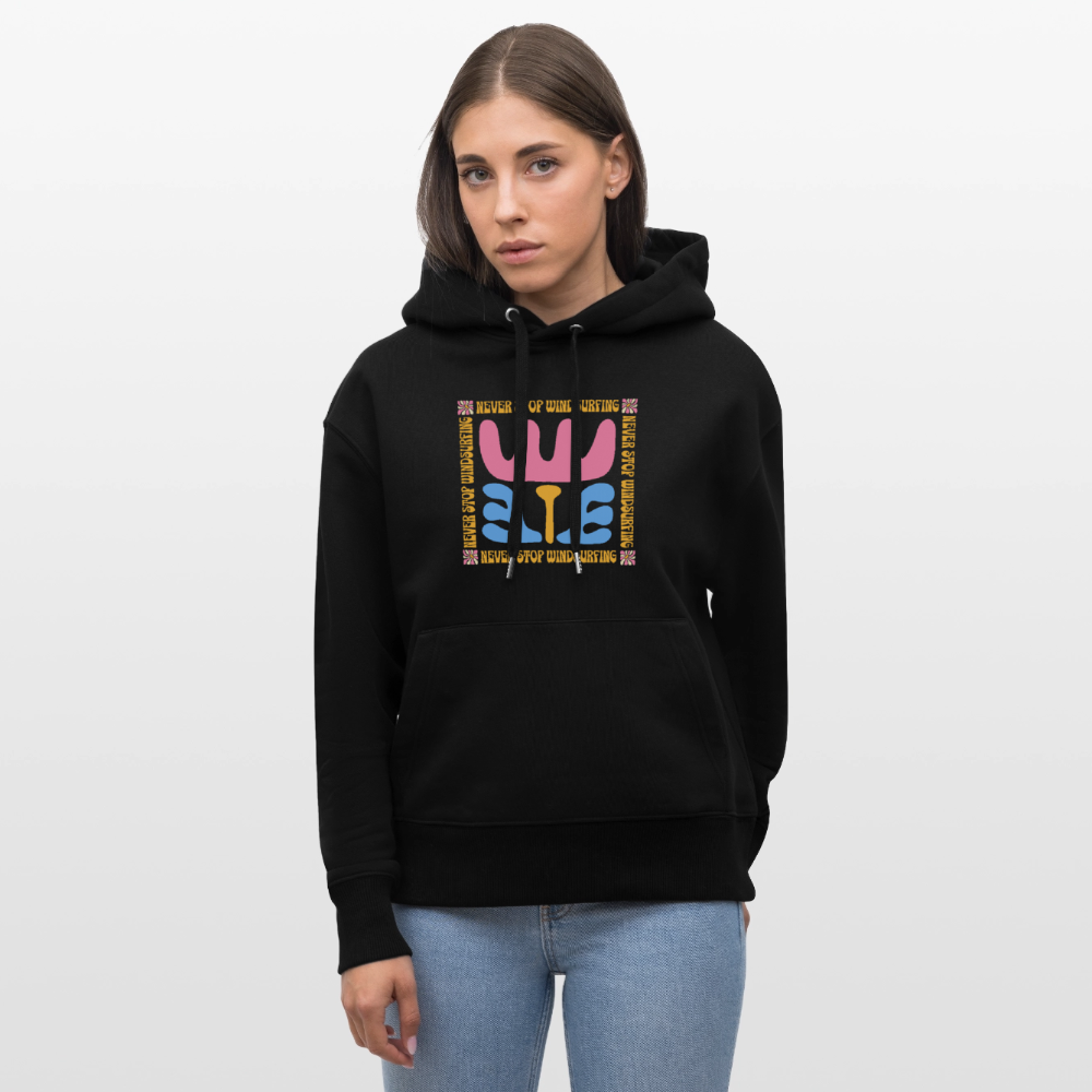 Unisex Relaxed Fit Bio-Hoodie -wavy- - Schwarz