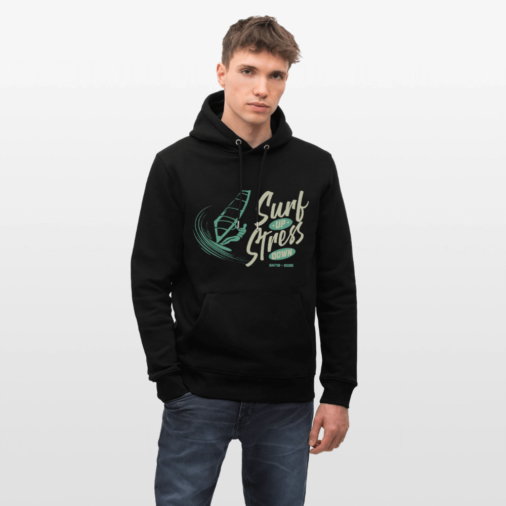 Windsurfer Hoodie CRUISER -surf up- - Schwarz