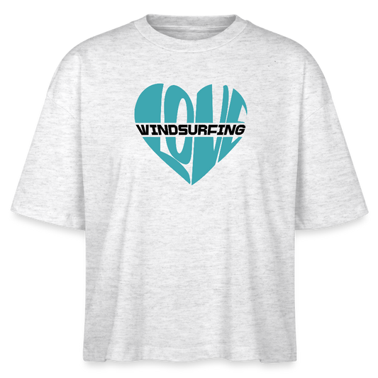 Frauen Boxy Bio-T-Shirt -Herz- - Weiß meliert