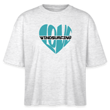 Frauen Boxy Bio-T-Shirt -Herz- - Weiß meliert