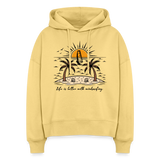 Boxy Frauen Bio Hoodie -better life- - Hellgelb