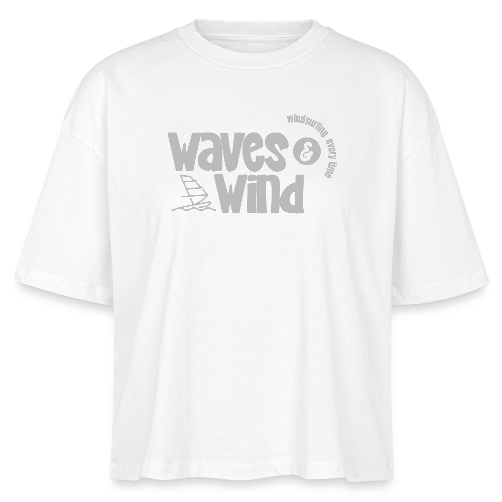 Frauen Boxy Bio-T-Shirt -waves & wind- - Weiß