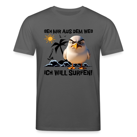 Männer Bio-T-Shirt -ich will surfen- - Anthrazit