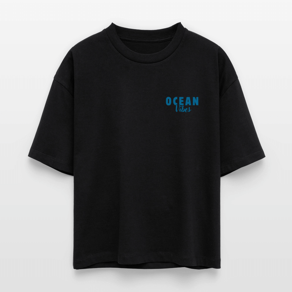 Frauen Boxy Bio-T-Shirt Nova -happiest- - Schwarz