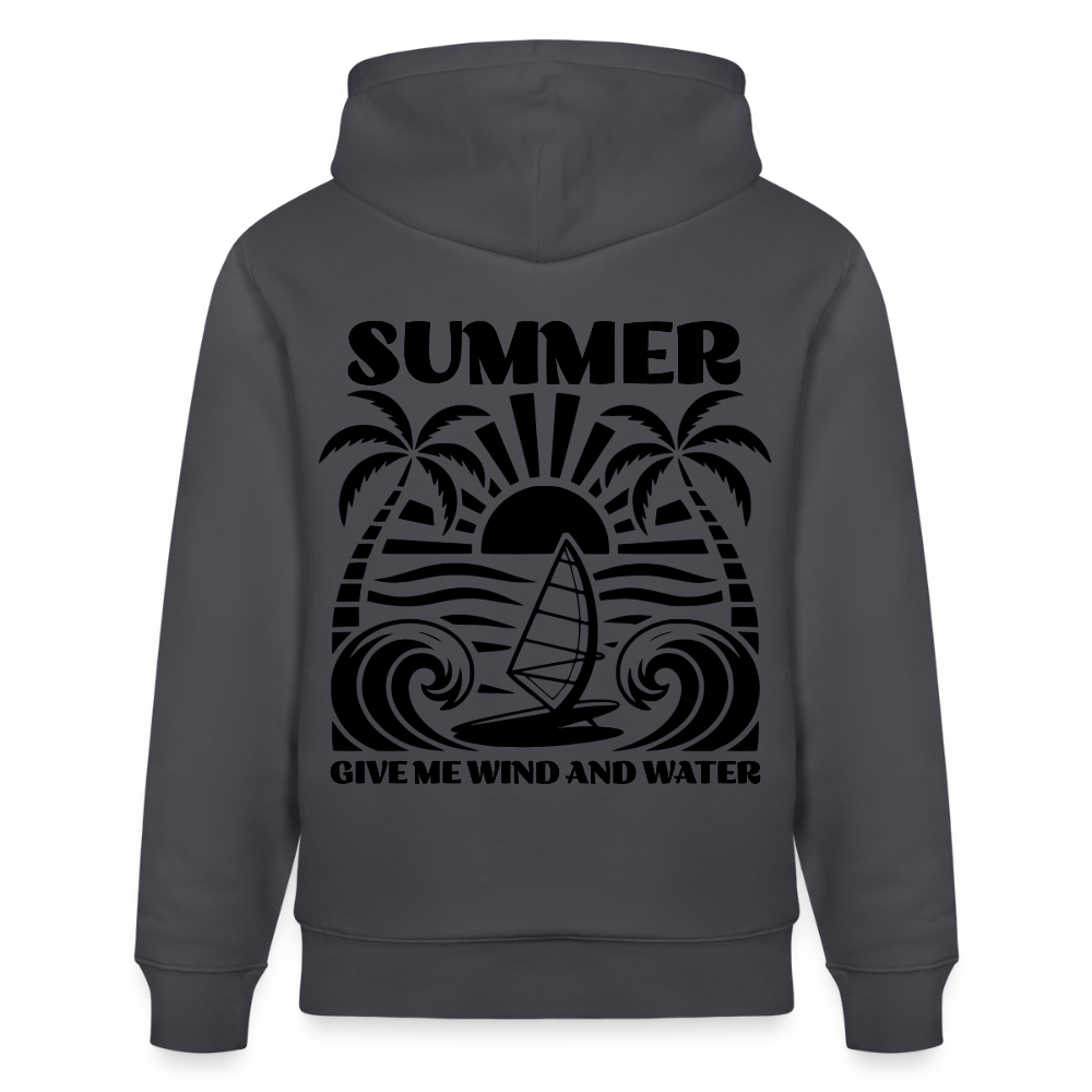 Unisex Bio-Hoodie CRUISER -give me wind and water- - Indigoblau