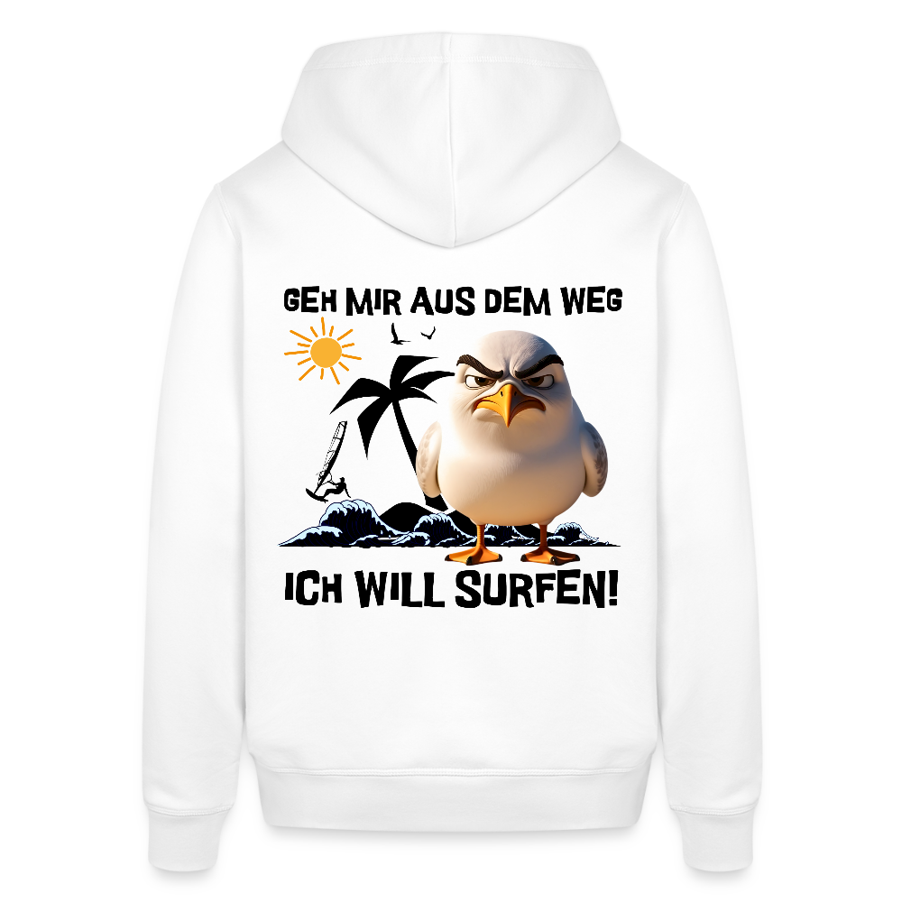 Unisex Bio-Hoodie -ich will surfen- - Weiß