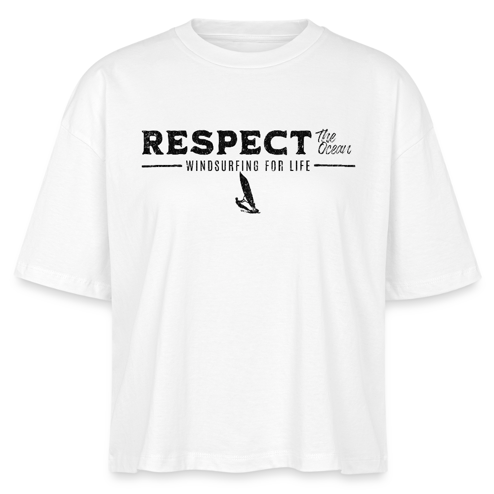 Frauen Boxy Bio-T-Shirt -respect- - Weiß