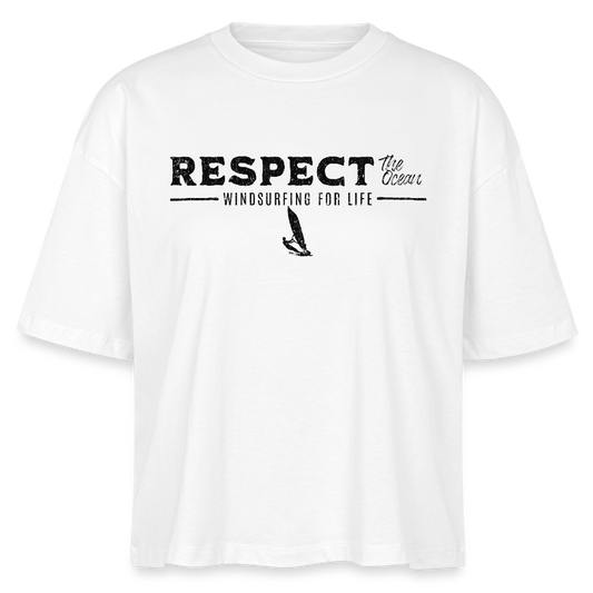 Windsurfen Kleidung - Frauen Boxy Bio-T-Shirt -respect- - Weiß