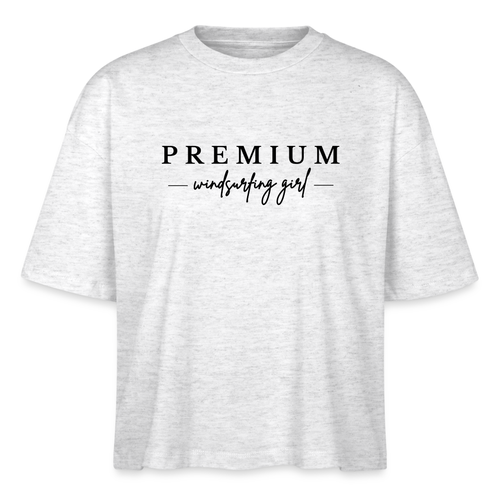 Frauen Boxy Bio-T-Shirt -premium- - Weiß meliert