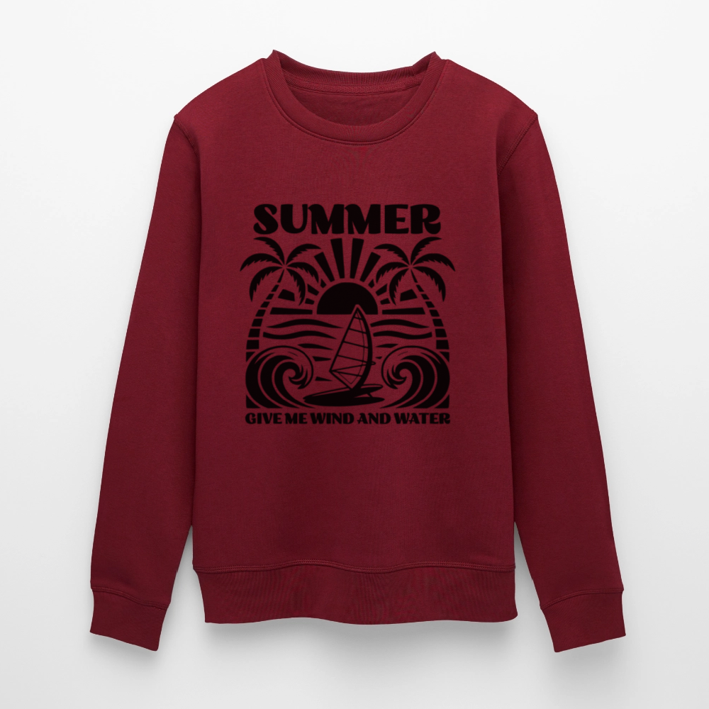 safi s Bio-Sweatshirt ROLLER -give me wind and water- - Burgunderrot
