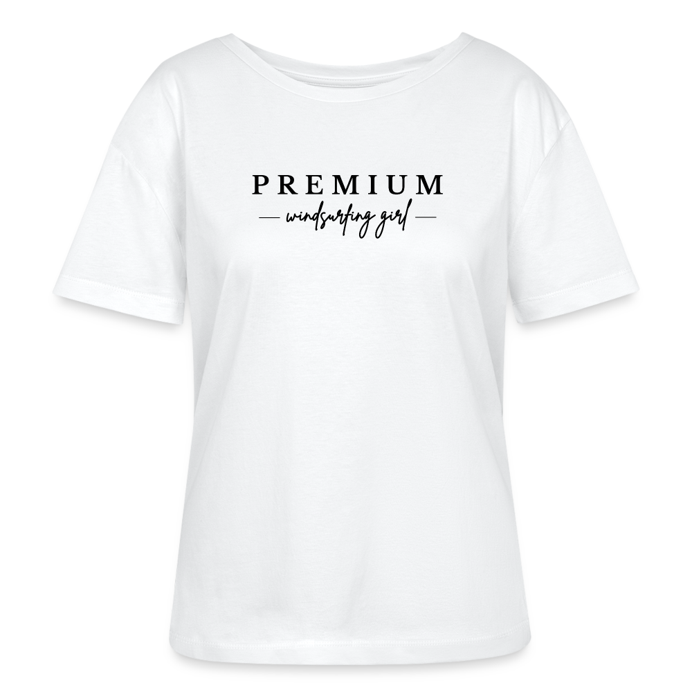 Relaxed Rundhals Frauen Bio-T-Shirt -premium- - Weiß