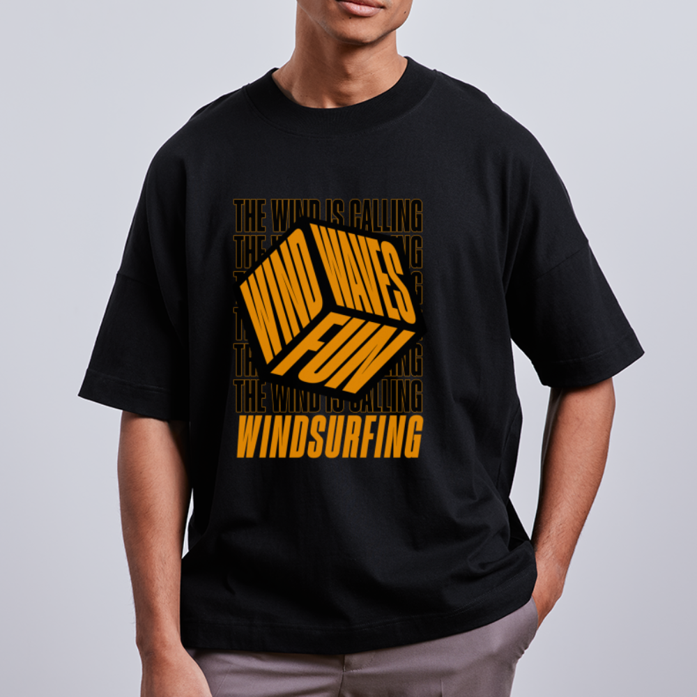Unisex Oversize Bio-T-Shirt -wind waves fun- - Schwarz