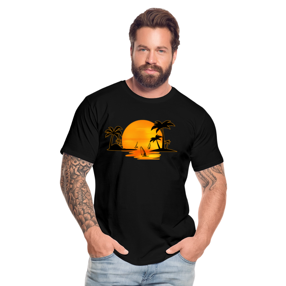 Männer Premium Bio T-Shirt -sunset- - Schwarz