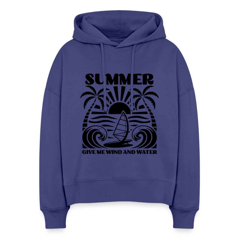 Safis Shop Frauen Bio Hoodie Nora -give me wind and water- - Königsblau
