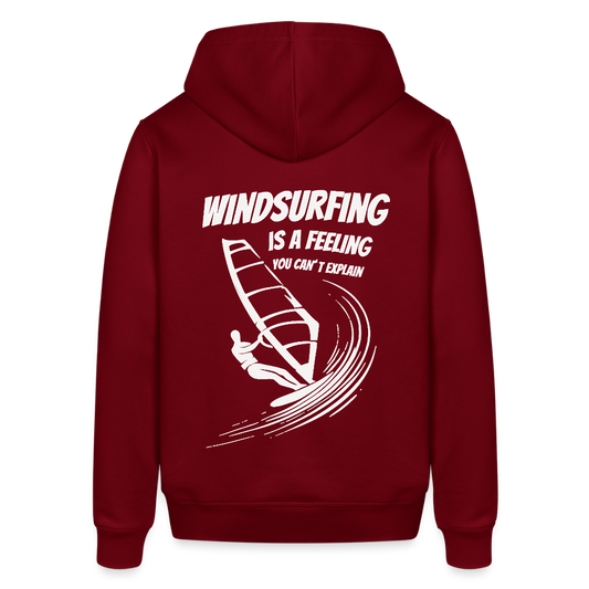 Unisex Bio-Hoodie -you can´t explain- - Burgunderrot