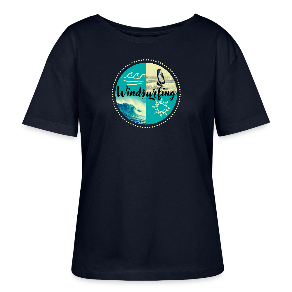 Relaxed Rundhals Frauen Bio-T-Shirt -ocean- - Navy