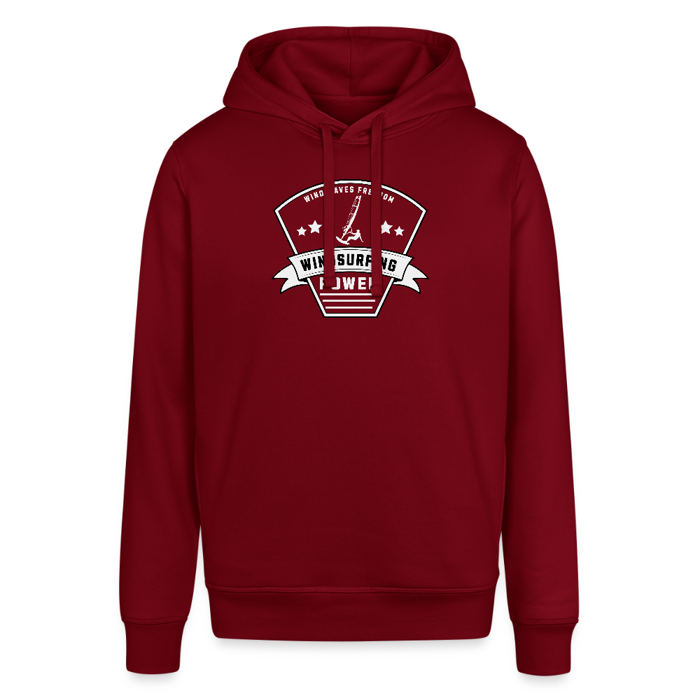 Unisex Bio-Hoodie -power- - Burgunderrot