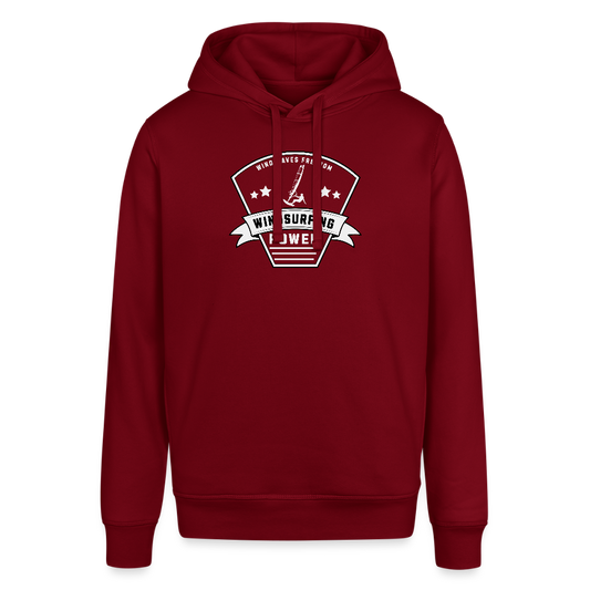 Unisex Bio-Hoodie -power- - Burgunderrot