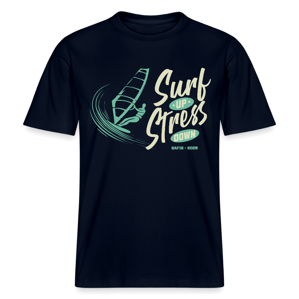 Lässiges Windsurf T-Shirt Unisex – Bio Baumwolle Schwarz surf up