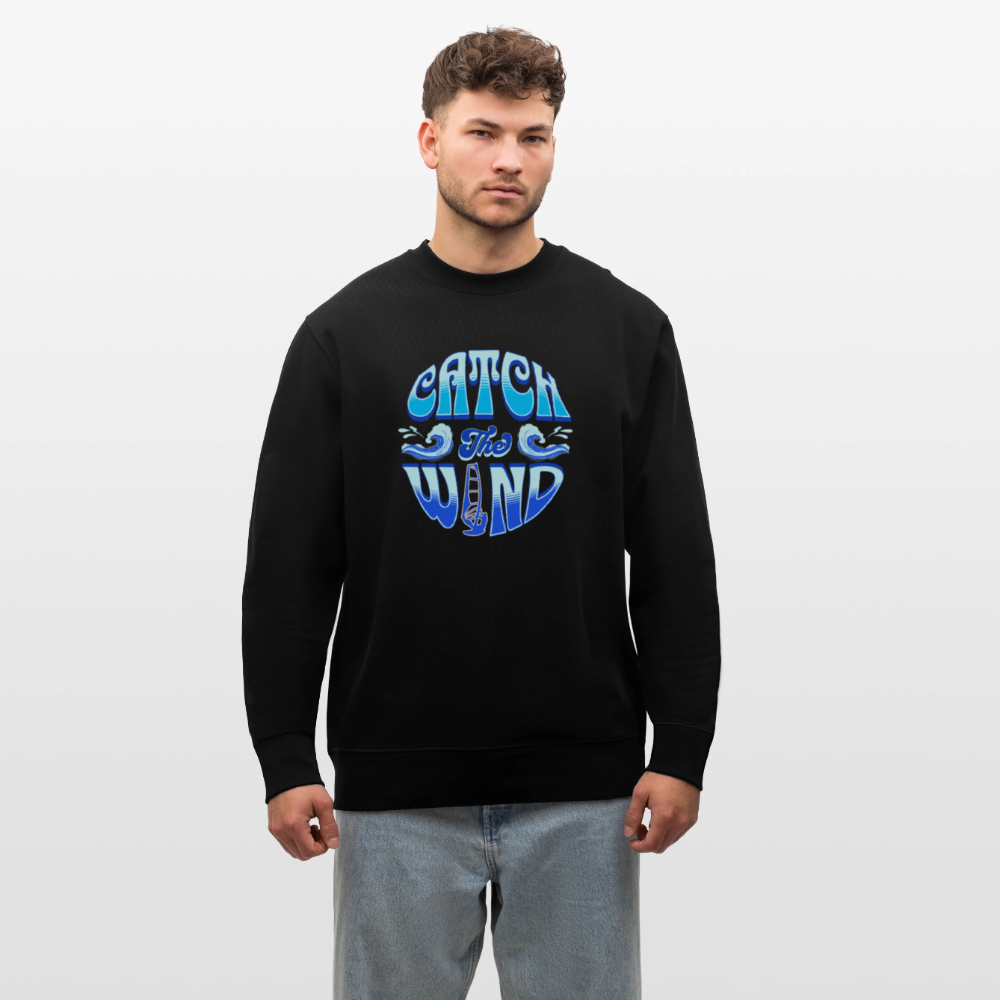 Männer Bio-Sweatshirt -catch the wind- - Schwarz