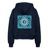 Boxy Frauen Bio Zip Hoodie -buy happiness- - Navy