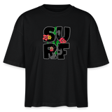 Frauen Boxy Bio-T-Shirt -surf girl- - Schwarz