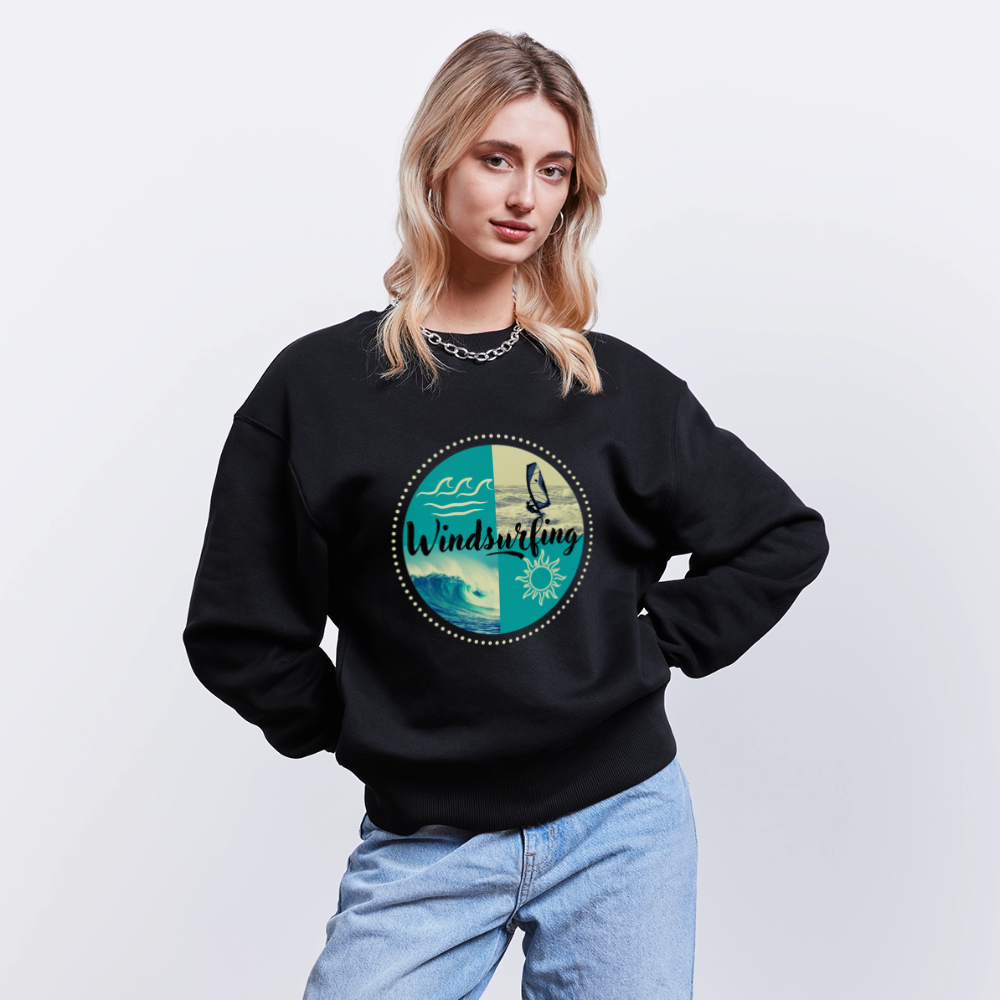 Unisex Oversize Bio Pullover -ocean- - Schwarz