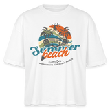 Frauen Boxy Bio-T-Shirt -summer beach- - Weiß