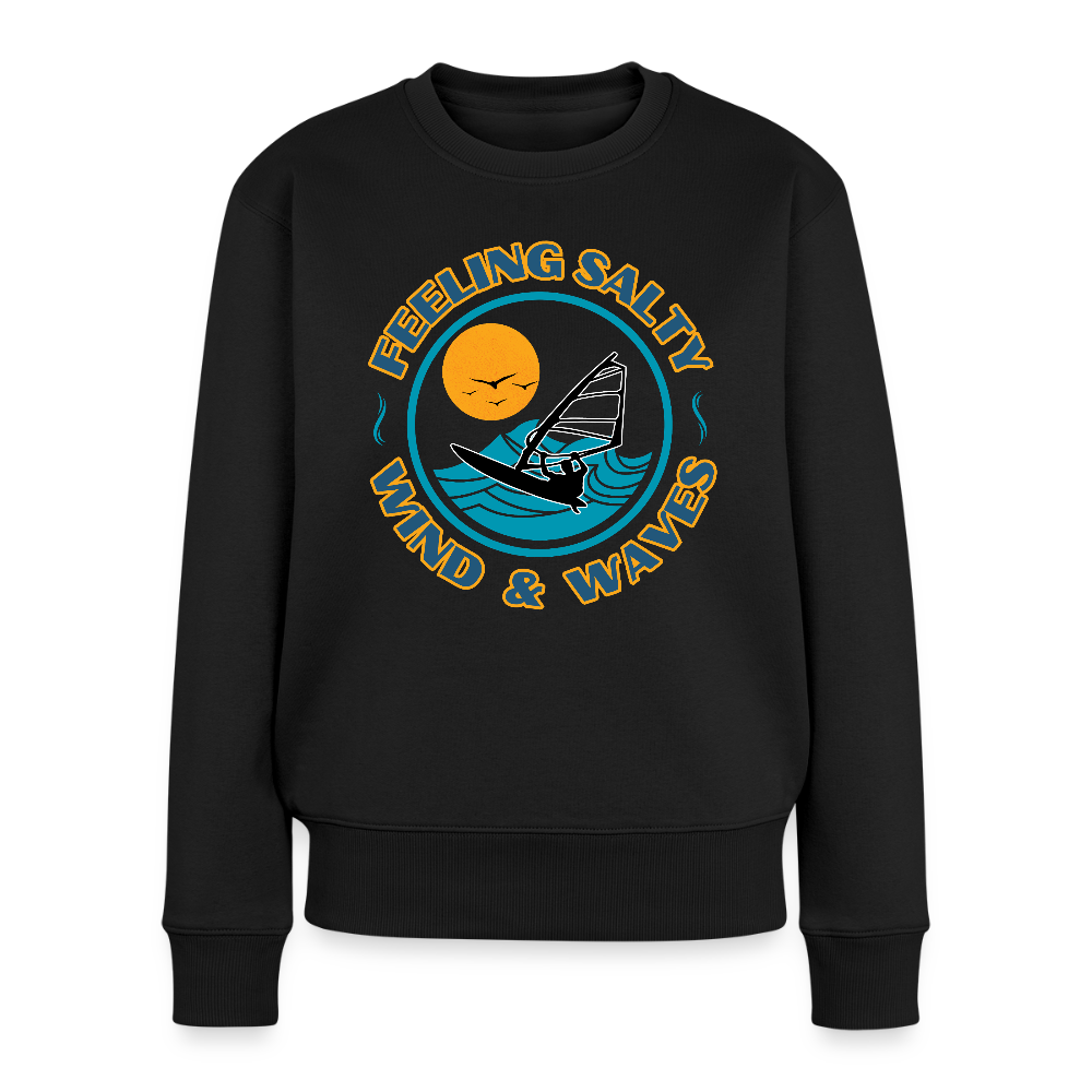 Frauen Premium Pullover -feeling salty- - Schwarz