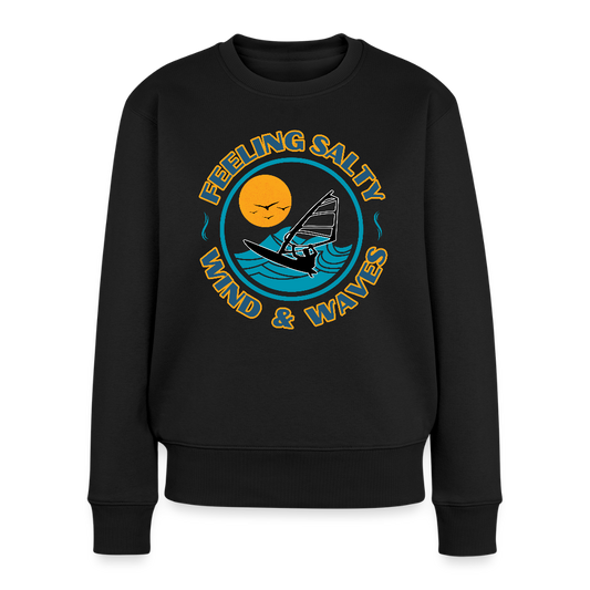 Frauen Premium Pullover -feeling salty- - Schwarz