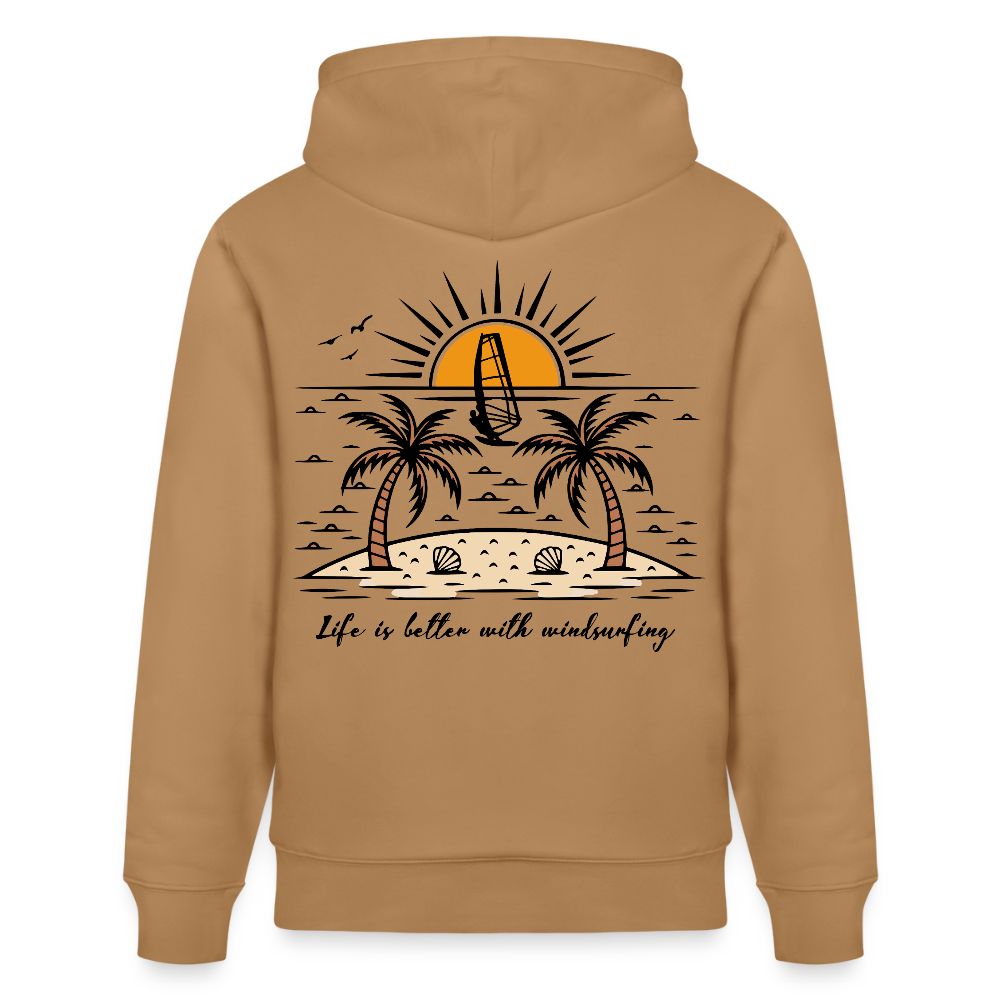 Unisex Bio-Hoodie CRUISER -better life- - Karamell
