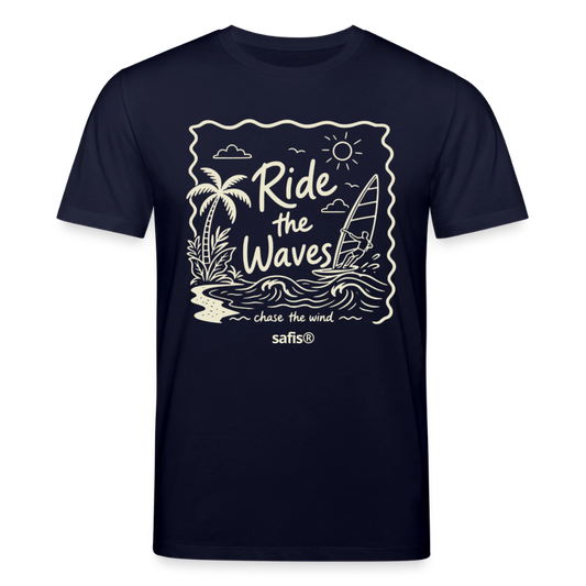 safis Windsurf T-Shirt Männer -ride the waves- - Navy