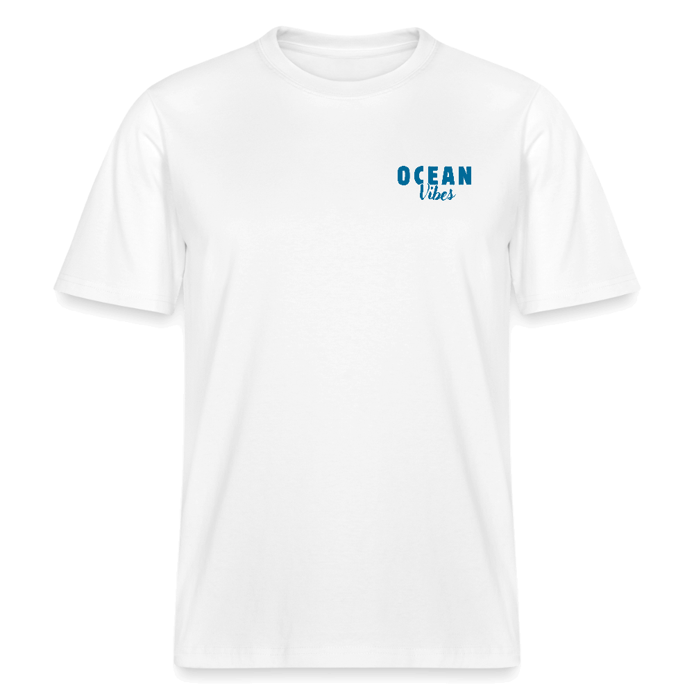 Relaxed Fit Unisex Bio-T-Shirt -happiest- - Weiß