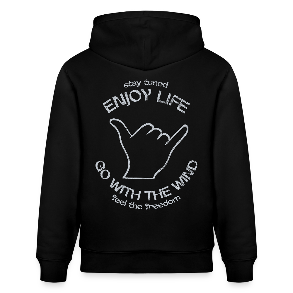 Unisex Bio-Hoodie CRUISER -enjoy life- - Schwarz