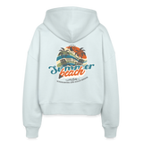 Boxy Frauen Bio Zip Hoodie -summer beach- - Eisblau