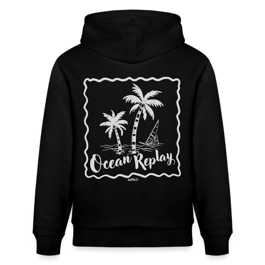Unisex Bio-Hoodie CRUISER -ocean replay- - Schwarz
