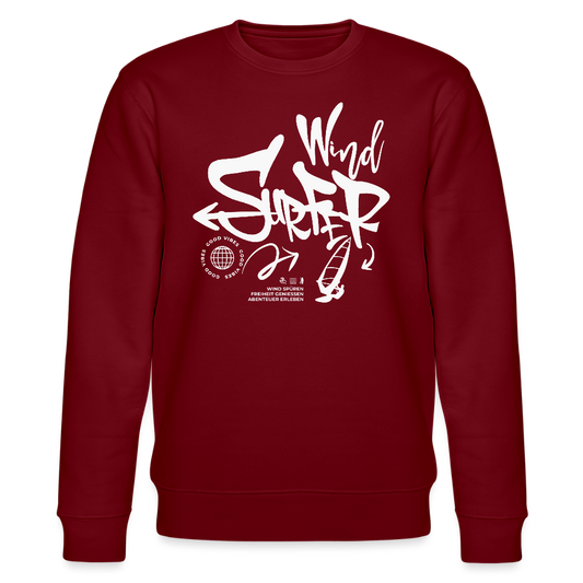 Männer Bio-Sweatshirt -good vibes- - Burgunderrot