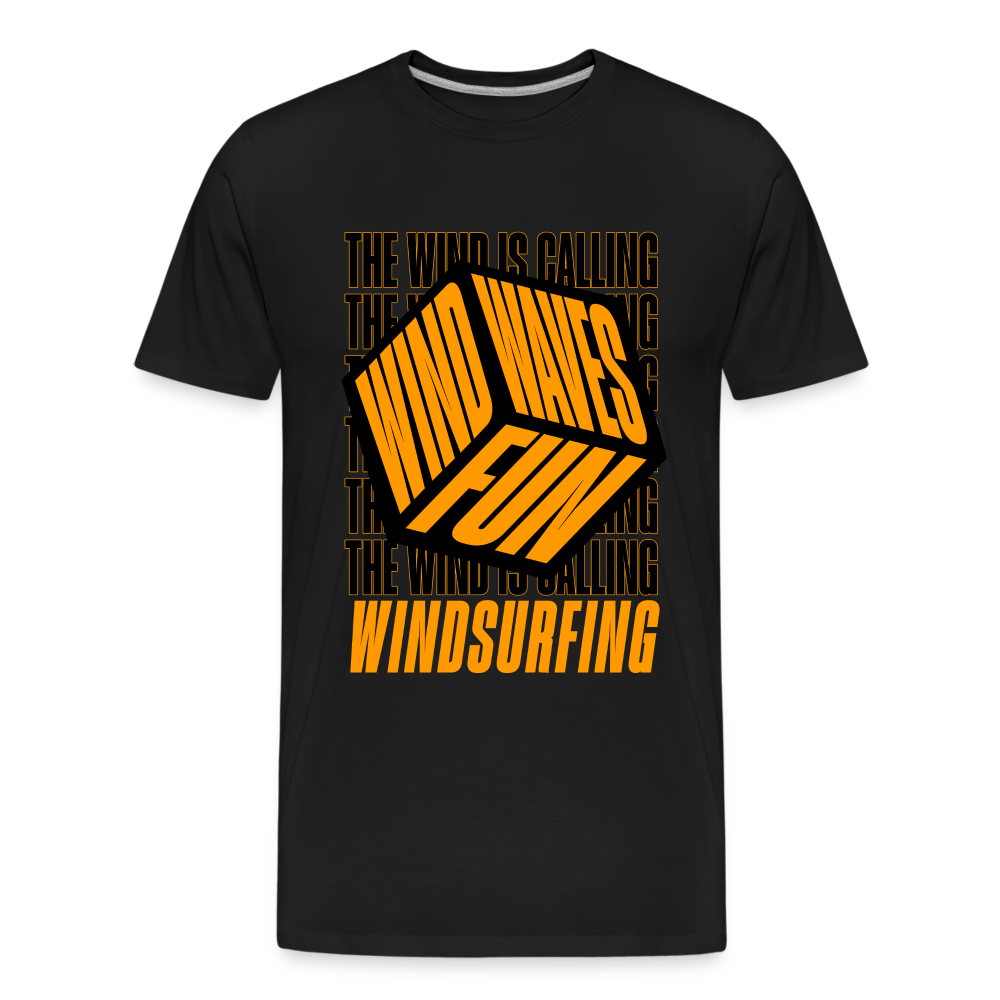 Männer Premium Bio T-Shirt -wind waves fun- - Schwarz